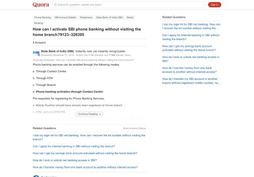 
                            6. How to activate SBI phone banking without visiting the ...
