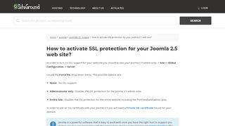 
                            3. How to activate SSL protection for your Joomla 2.5 web site?