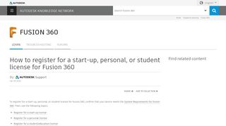 
                            11. How to activate Start-up, Student or Educational licensing for Fusion ...