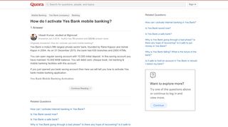 
                            13. How to activate Yes Bank mobile banking - Quora