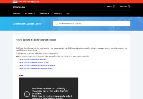 
                            4. How to activate your Bitdefender subscription