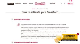
                            10. How to activate your CrossCard | CrossCafe.cz