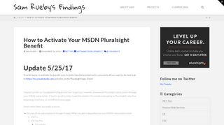 
                            13. How to Activate Your MSDN Pluralsight Benefit | Sam Rueby's ...