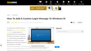 
                            8. How to Add a Custom Login Message to Windows 10 - TekRevue