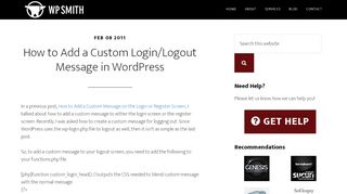 
                            7. How to Add a Custom Login/Logout Message in WordPress - WP Smith