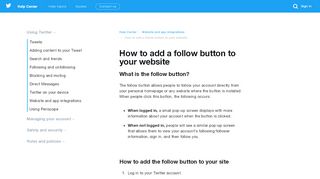 
                            5. How to add a follow button to your website - Twitter support