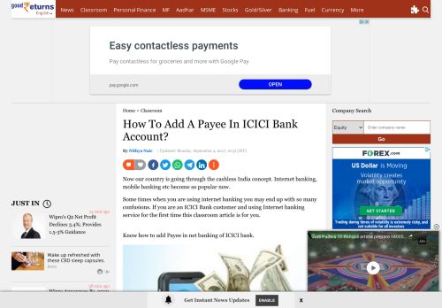 
                            11. How To Add A Payee In ICICI Bank Account? - Goodreturns