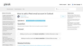 
                            8. How to add a Plesk email account in Outlook – Plesk Help Center