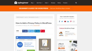 
                            1. How to Add a Privacy Policy in WordPress - WPBeginner