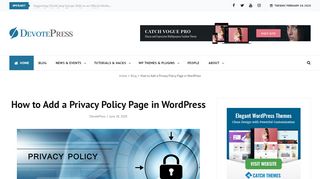 
                            9. How to Add a Privacy Policy Page in WordPress | DevotePress