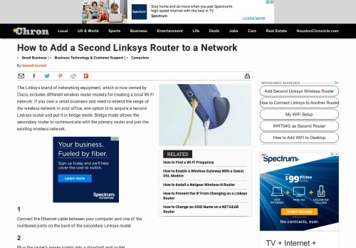 
                            4. How to Add a Second Linksys Router to a Network | Chron.com