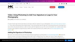 
                            10. How to add a Signature using Photoshop - Matt Kloskowski