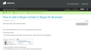 
                            13. How to add a Skype contact in Skype for Business - CallTower ...