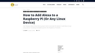 
                            12. How to Add Alexa to a Raspberry Pi (Or Any Linux Device) | IoT For All