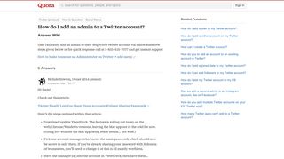 
                            4. How to add an admin to a Twitter account - Quora