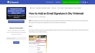 
                            11. How to Add an Email Signature in Sky Webmail | Gimmio (formerly ...