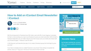 
                            10. How to Add an iContact Email Newsletter | iContact
