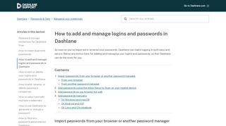 
                            12. How to add and manage logins and passwords in Dashlane – Dashlane