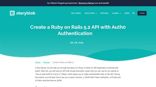 
                            7. How to add Auth0 Authentication to a Ruby on Rails API - Storyblok