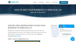 
                            9. How to Add Business to Weblocal.ca for Local SEO - Digital Shift