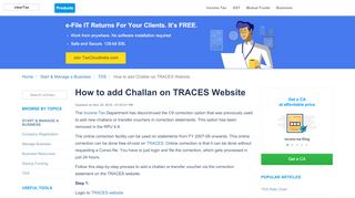 
                            13. How to add Challan on TRACES - ClearTax