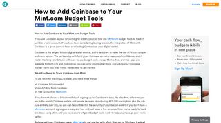 
                            12. How to Add Coinbase to Your Mint.com Budget Tools | Mint