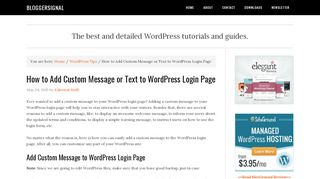 
                            8. How to Add Custom Message to WordPress Login Page - Bloggersignal