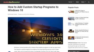 
                            9. How to Add Custom Startup Programs to Windows 10 - Make Tech ...