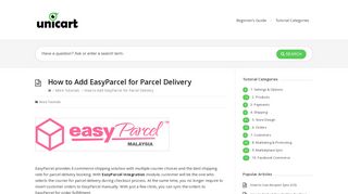 
                            7. How to Add EasyParcel for Parcel Delivery – UniCart Support Center