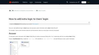 
                            4. How to add extra logic to Users' login - OutSystems
