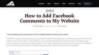 
                            3. How to Add Facebook Comments to My Website - Web Ascender