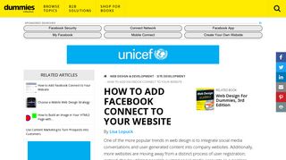 
                            9. How to Add Facebook Connect to Your Website - dummies