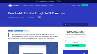 
                            10. How To Add Facebook Login to PHP Website - Cloudways