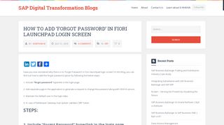 
                            11. How to add 'Forgot Password' in Fiori launchpad login screen