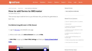 
                            8. How to add forms to IMCreator - JotForm