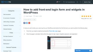 
                            13. How to add front-end login form and widgets in WordPress - Template ...