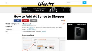 
                            4. How to Add Google AdSense to Blogger - Lifewire