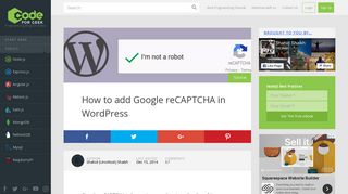 
                            13. How to add Google reCAPTCHA in WordPress – Codeforgeek