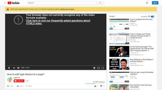 
                            5. How to add login feature to a page? - YouTube