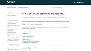 
                            6. How to add logins, passwords and data on iOS – Dashlane
