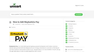 
                            7. How to Add Maybank2u Pay – UniCart Support Center