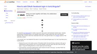 
                            13. How to add OAuth facebook login in Ionic/Angular? - Stack Overflow