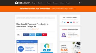 
                            13. How to Add Password Free Login to WordPress Using Clef
