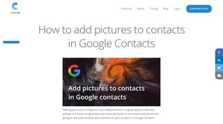 
                            12. How to add pictures to contacts in Google Contacts - Covve