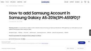 
                            4. How to add Samsung Account in Samsung Galaxy A5-2016(SM ...