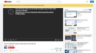 
                            8. How to Add SAP system information to the title bar - YouTube