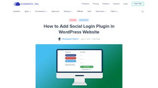 
                            6. How to Add Social Login Plugin in WordPress Website - Cloudways