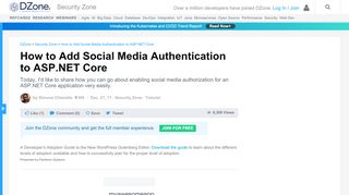 
                            6. How to Add Social Media Authentication to ASP.NET Core - DZone ...