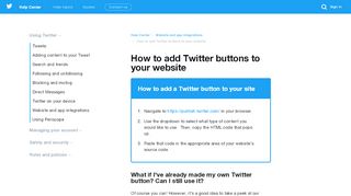 
                            8. How to add Twitter buttons to your website - Twitter support