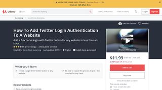 
                            8. How To Add Twitter Login Authentication To A Website | Udemy